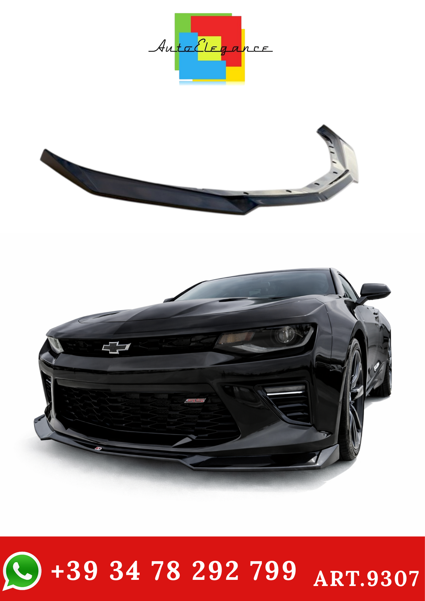 💫ART.9307 SPLITTER V.1 PER CHEVROLET CAMARO 6ª GENERAZIONE, FASE I, 2SS COUPÉ💫