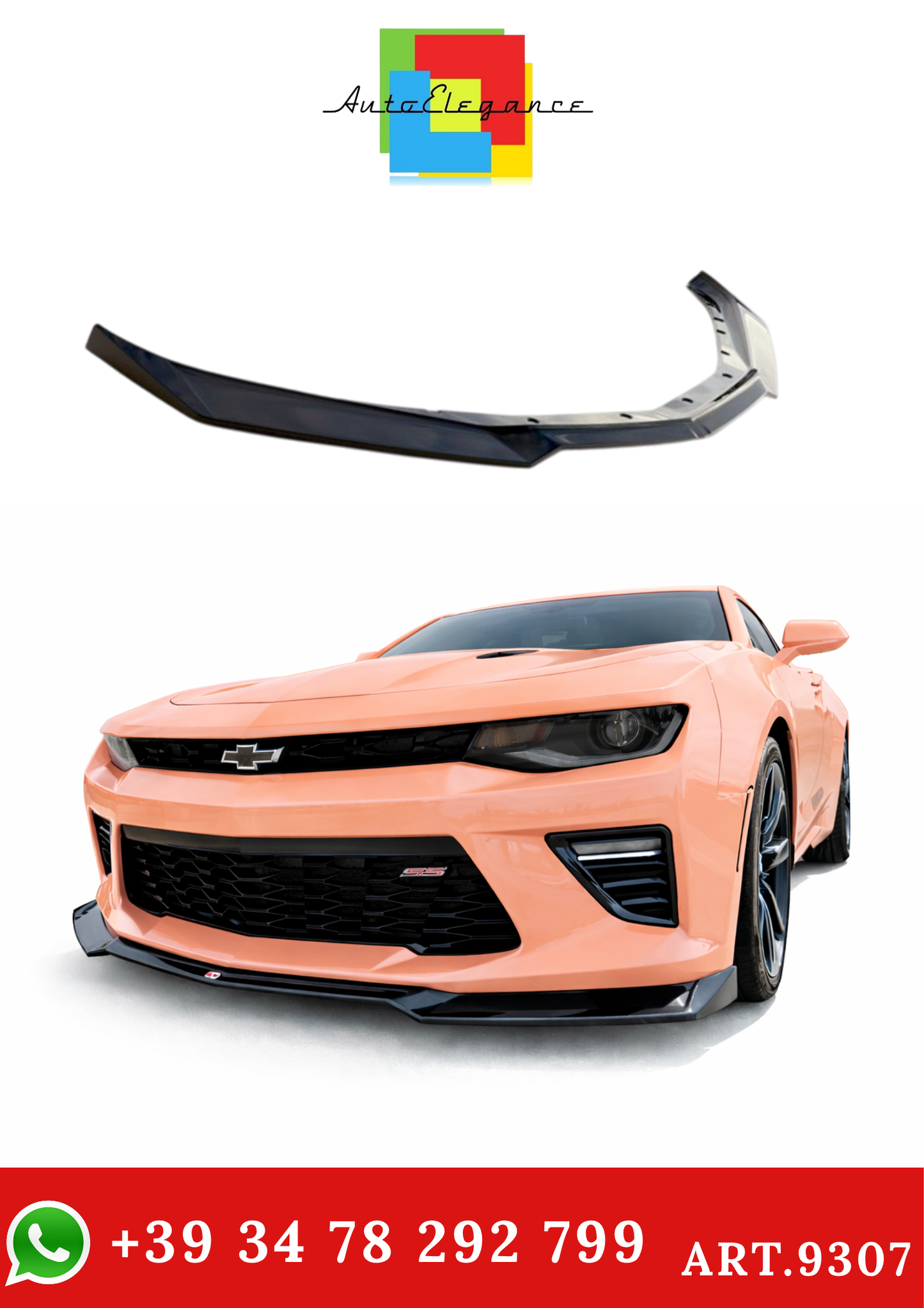 💫ART.9307 SPLITTER V.1 PER CHEVROLET CAMARO 6ª GENERAZIONE, FASE I, 2SS COUPÉ💫