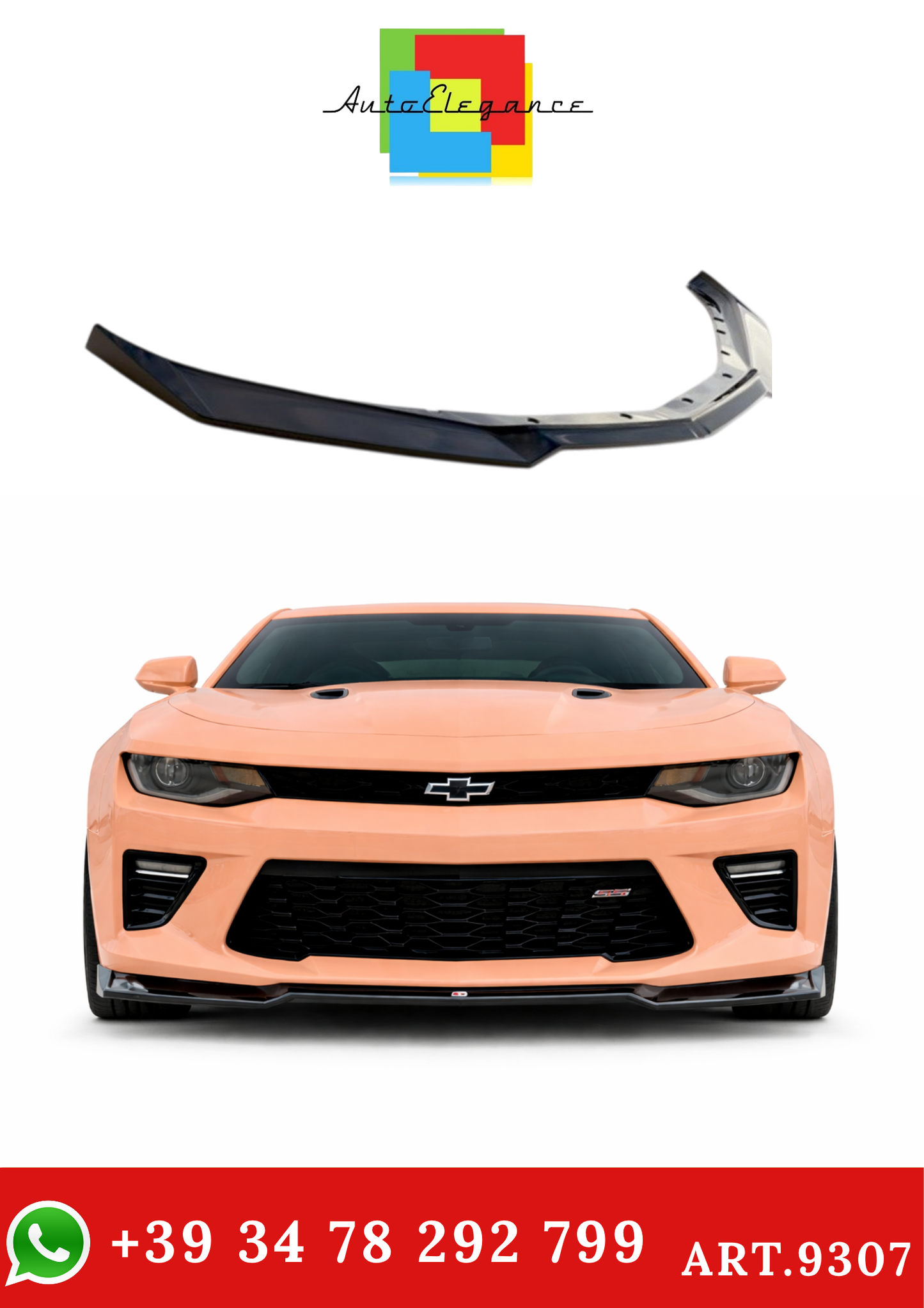 💫ART.9307 SPLITTER V.1 PER CHEVROLET CAMARO 6ª GENERAZIONE, FASE I, 2SS COUPÉ💫