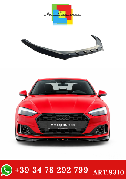 💫ART.9310 Splitter Anteriore Nero Lucido V.2 per Audi A5 F5 Facelift💫