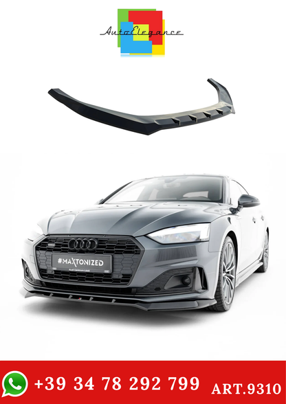 💫ART.9310 Splitter Anteriore Nero Lucido V.2 per Audi A5 F5 Facelift💫