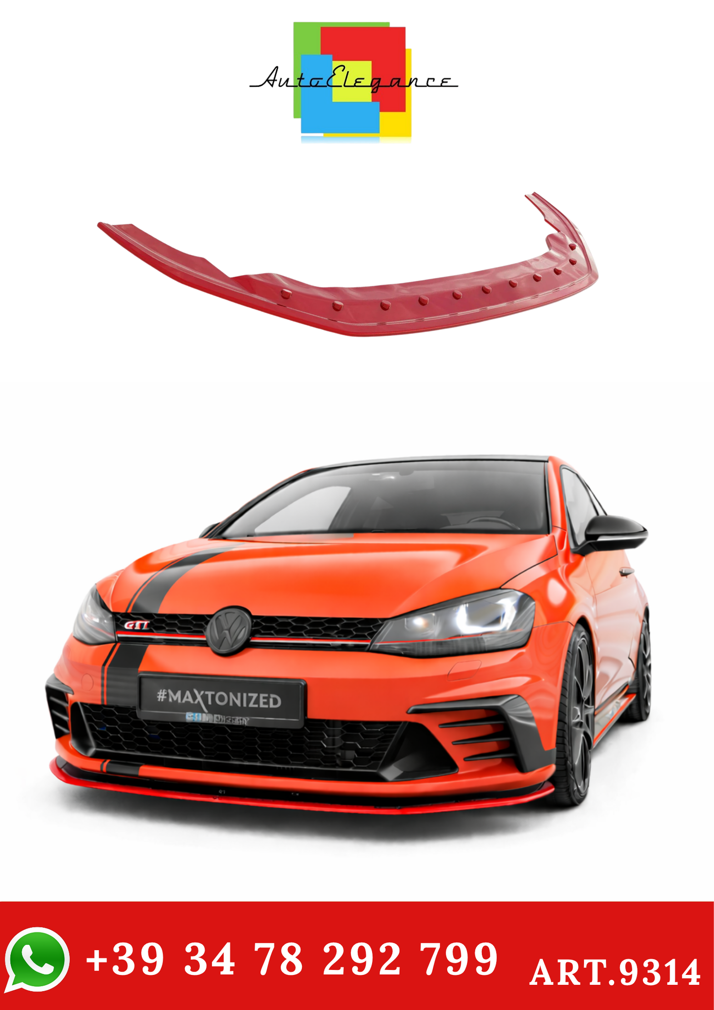 💫ART.9314 Splitter Anteriore VW Golf GTI Clubsport Mk7 2016-2017💫