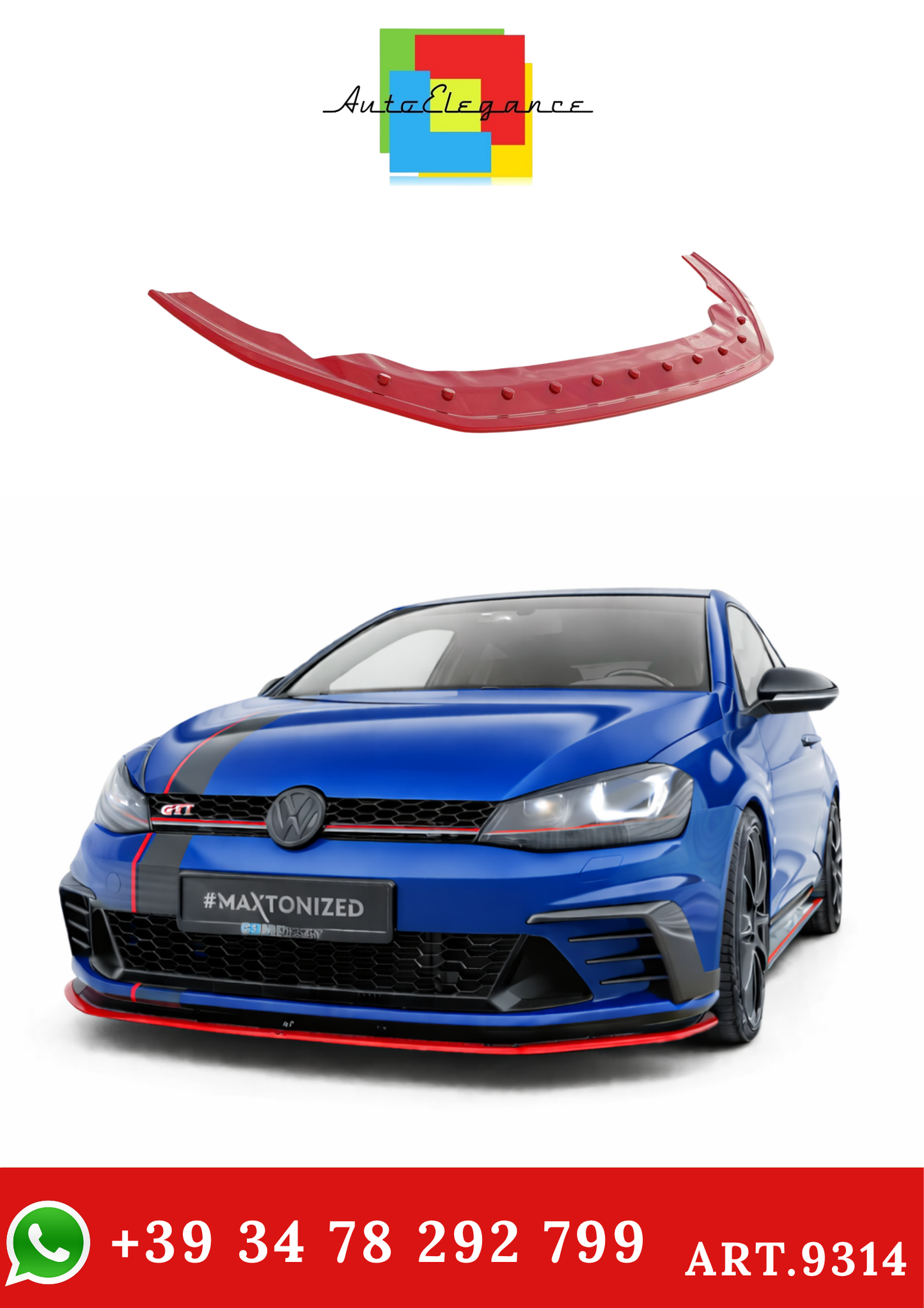 💫ART.9314 Splitter Anteriore VW Golf GTI Clubsport Mk7 2016-2017💫
