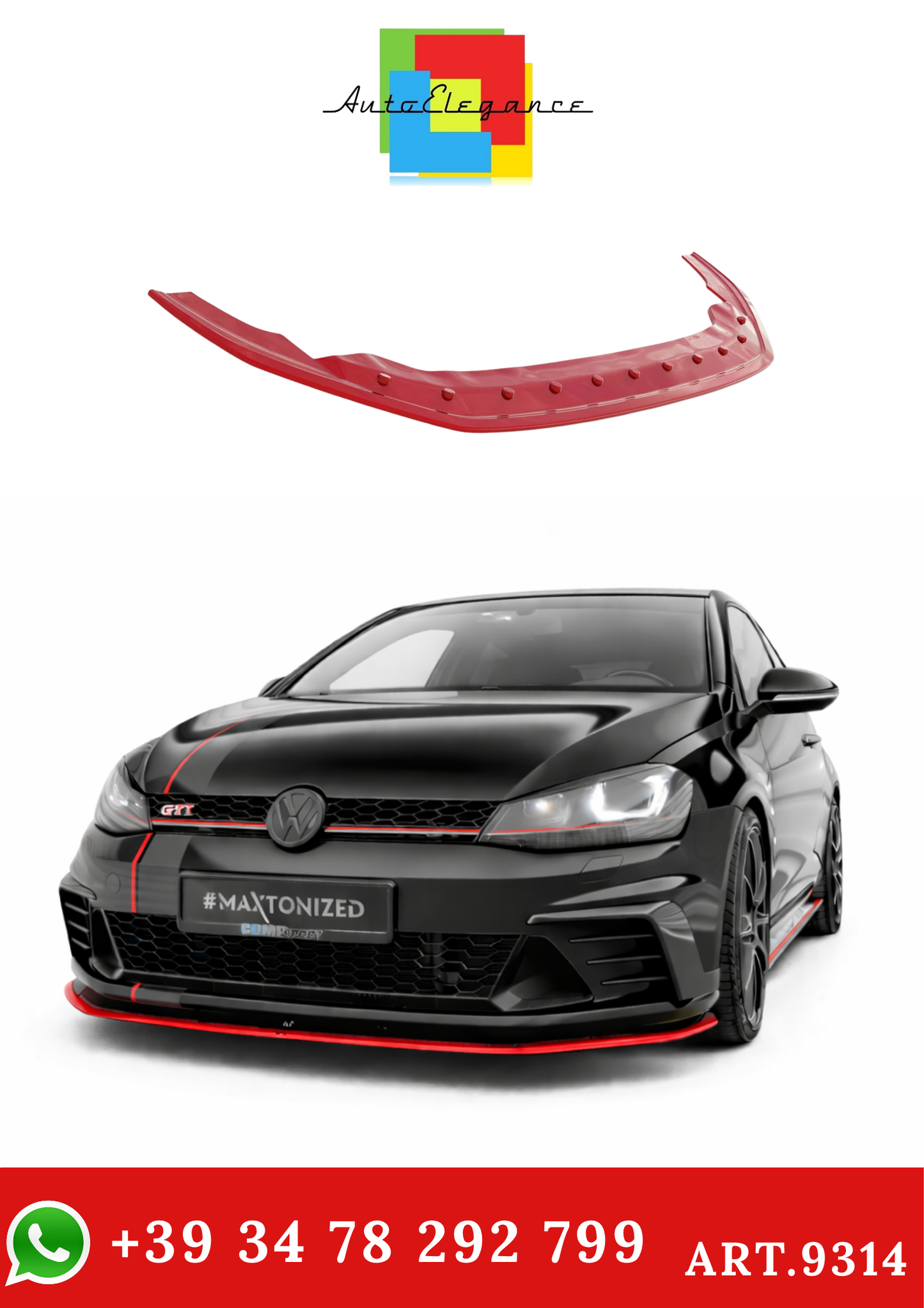💫ART.9314 Splitter Anteriore VW Golf GTI Clubsport Mk7 2016-2017💫