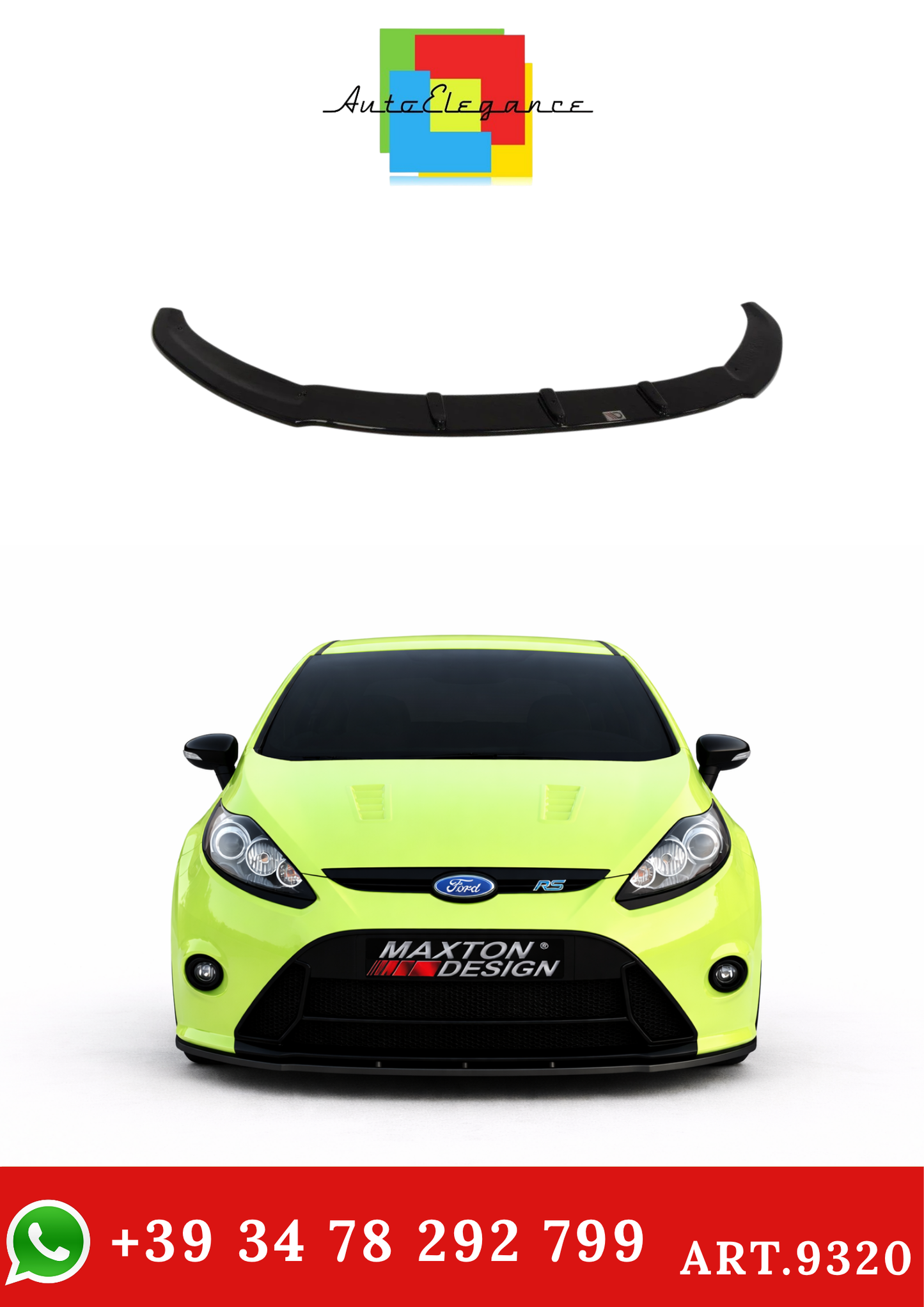 💫ART.9320 Splitter Anteriore (paraurti stile RS) per Ford Fiesta Mk7 2008-2012💫