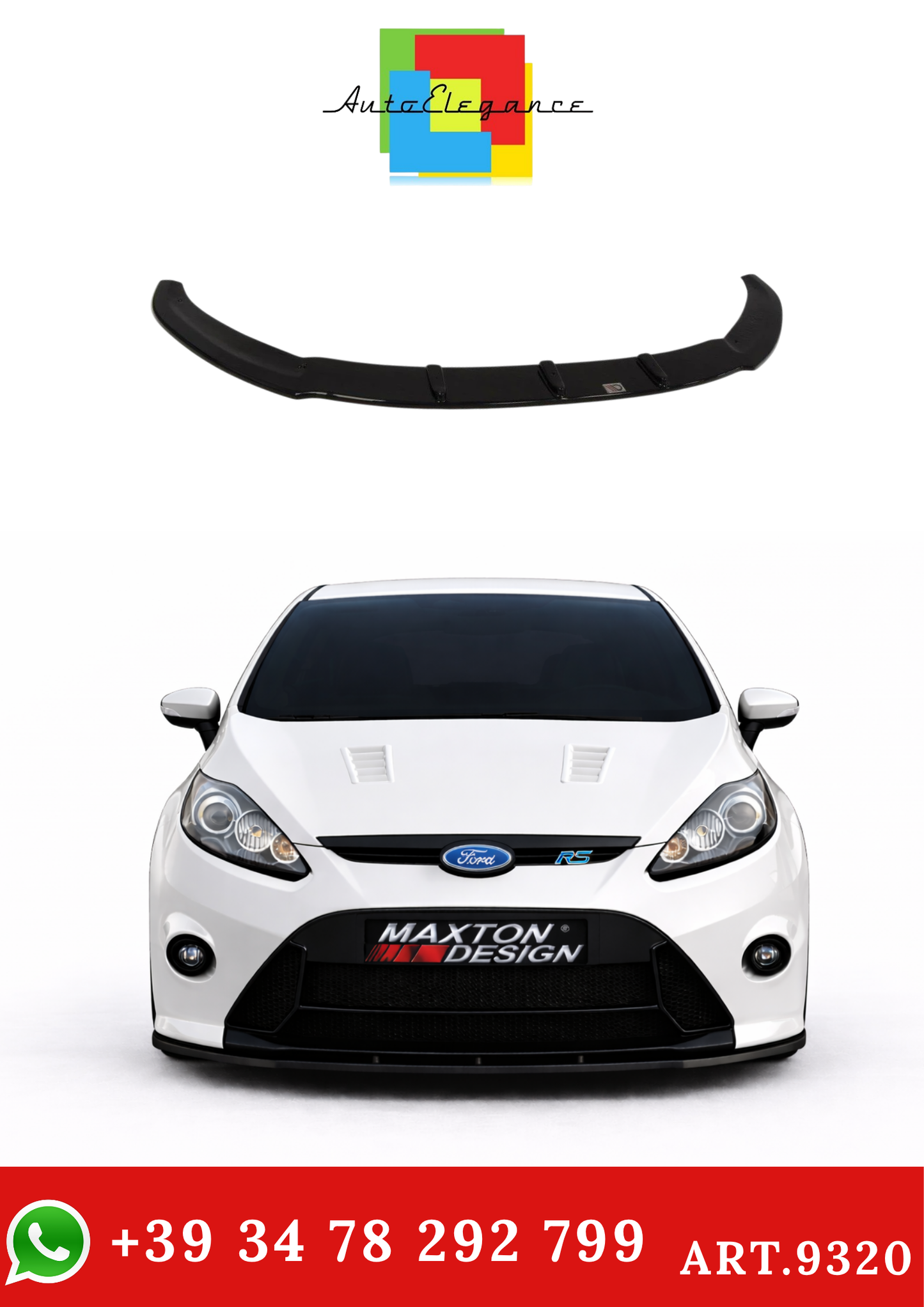 💫ART.9320 Splitter Anteriore (paraurti stile RS) per Ford Fiesta Mk7 2008-2012💫