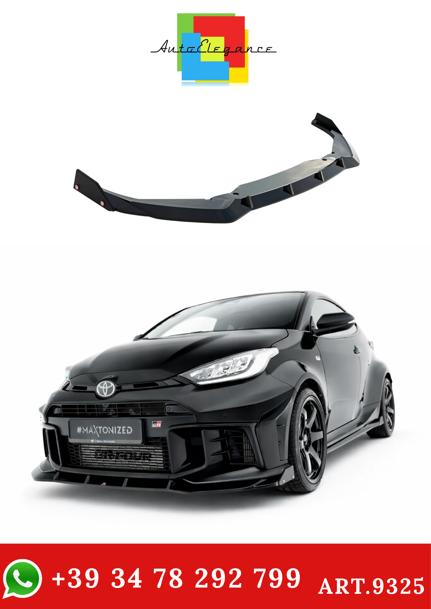 💫ART.9325 Splitter Anteriore + Flaps per Toyota GR Yaris Mk4 Restyling💫