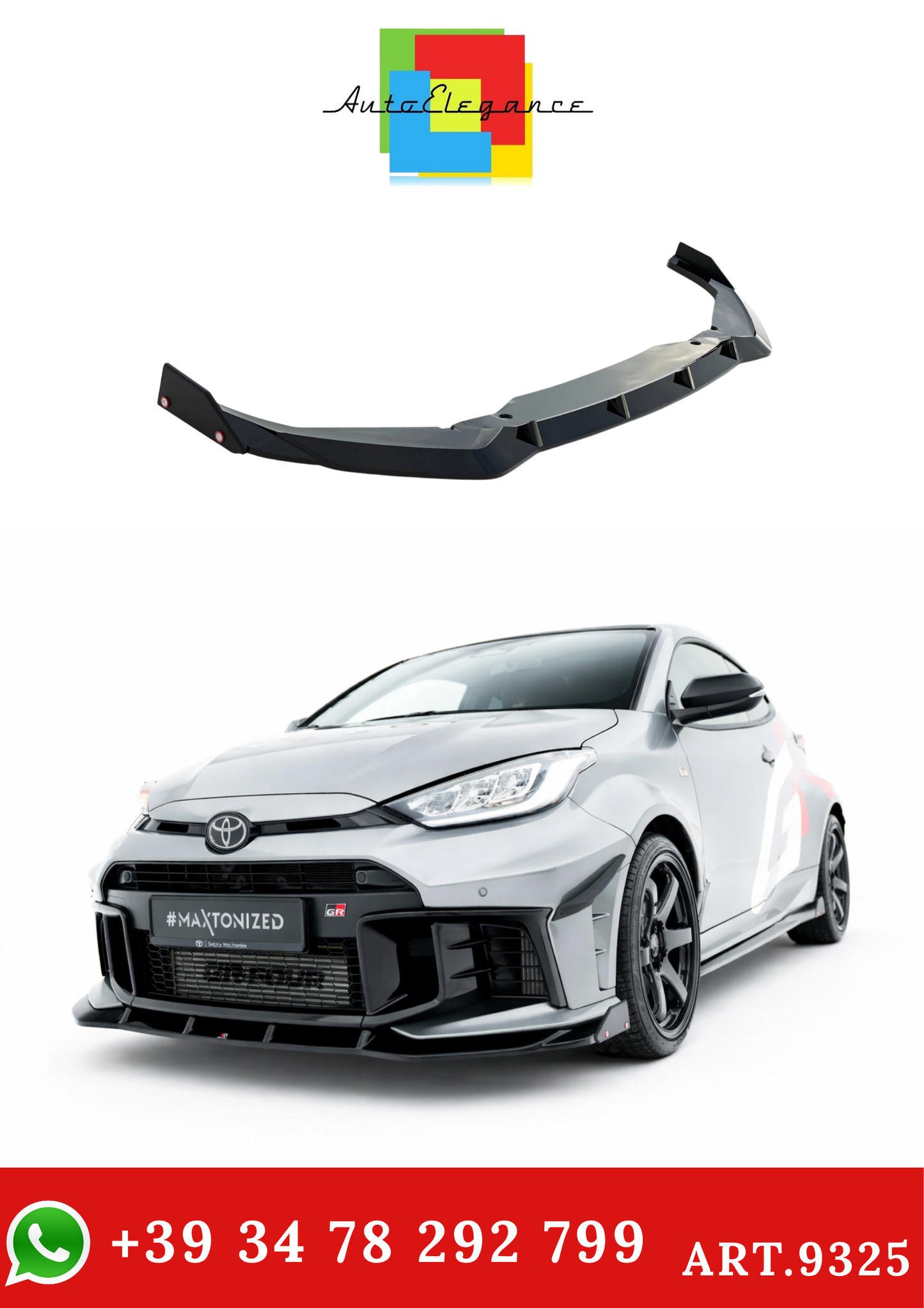 💫ART.9325 Splitter Anteriore + Flaps per Toyota GR Yaris Mk4 Restyling💫