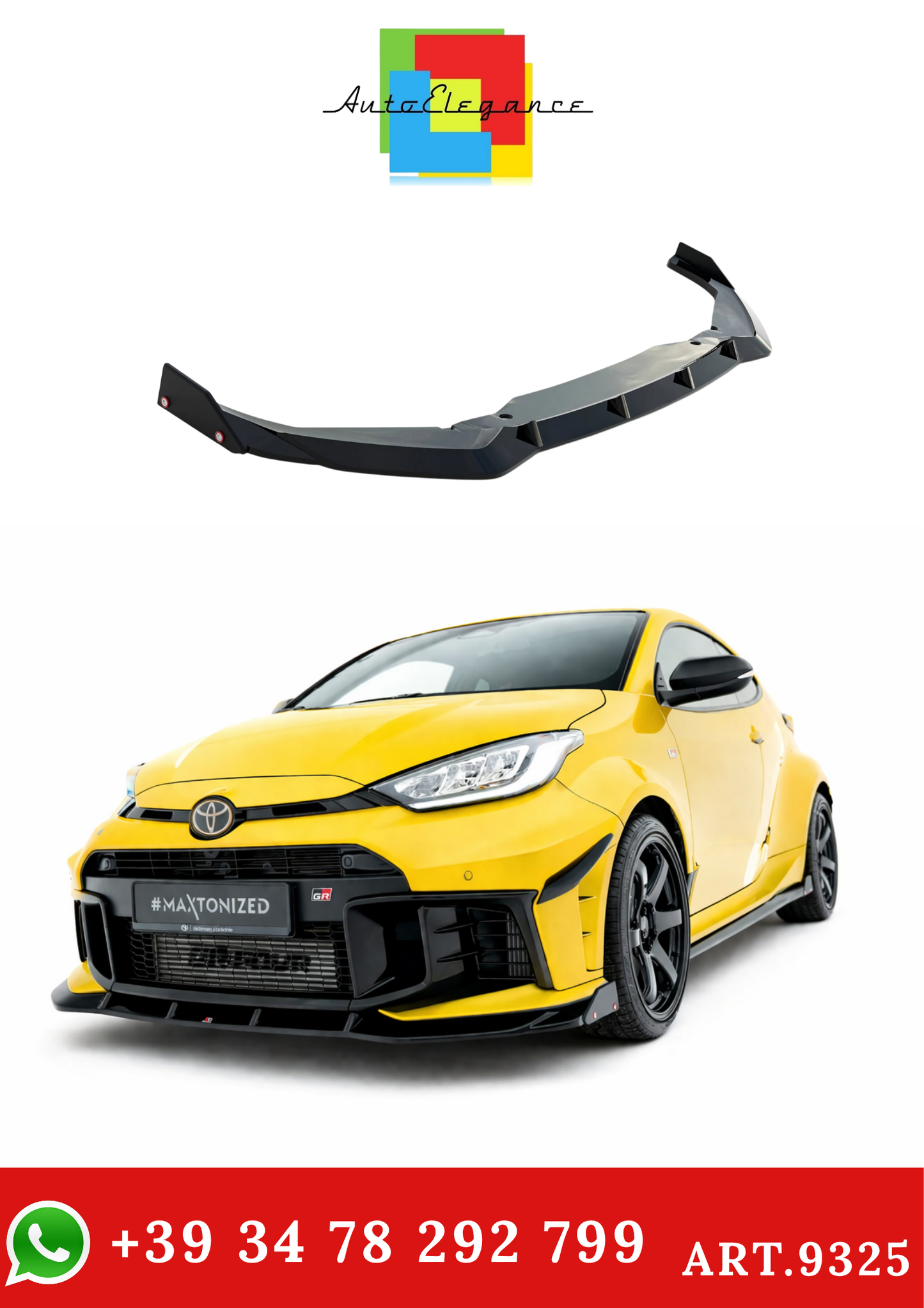 💫ART.9325 Splitter Anteriore + Flaps per Toyota GR Yaris Mk4 Restyling💫