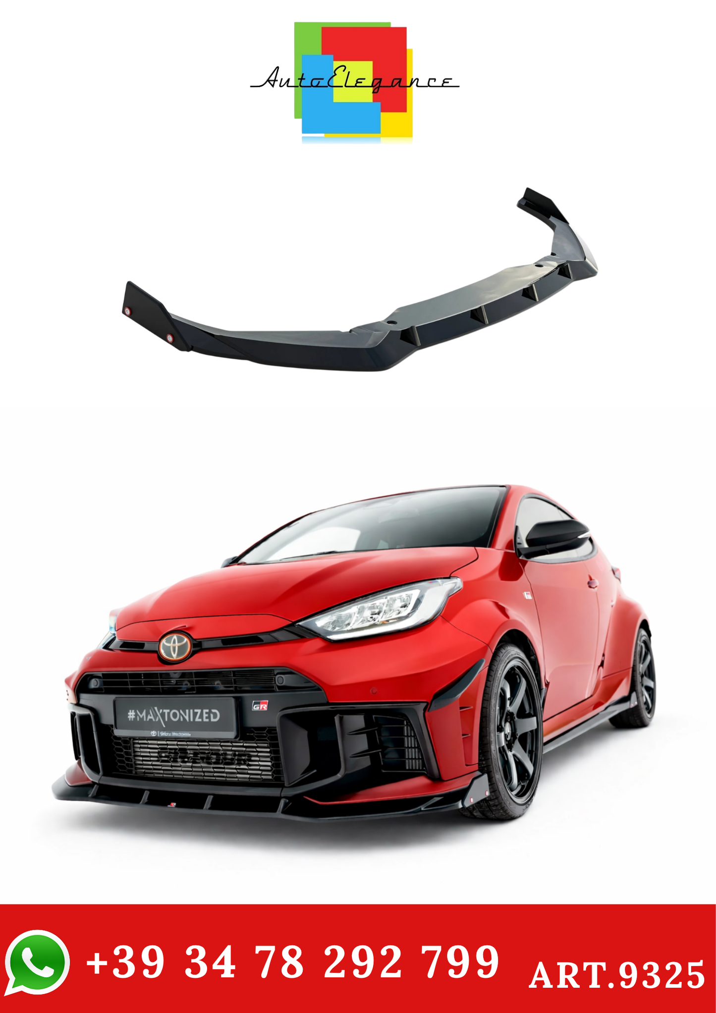 💫ART.9325 Splitter Anteriore + Flaps per Toyota GR Yaris Mk4 Restyling💫