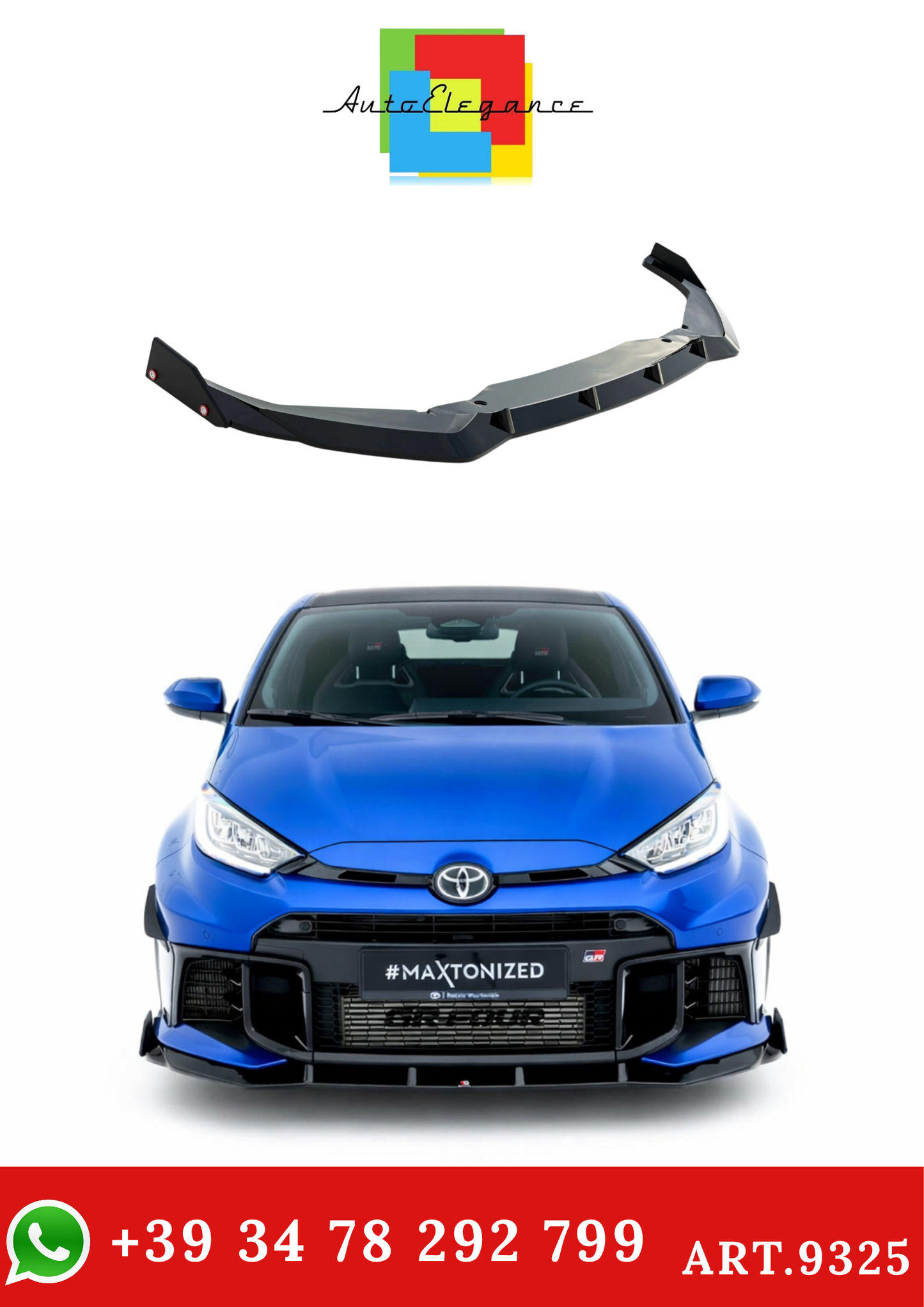 💫ART.9325 Splitter Anteriore + Flaps per Toyota GR Yaris Mk4 Restyling💫