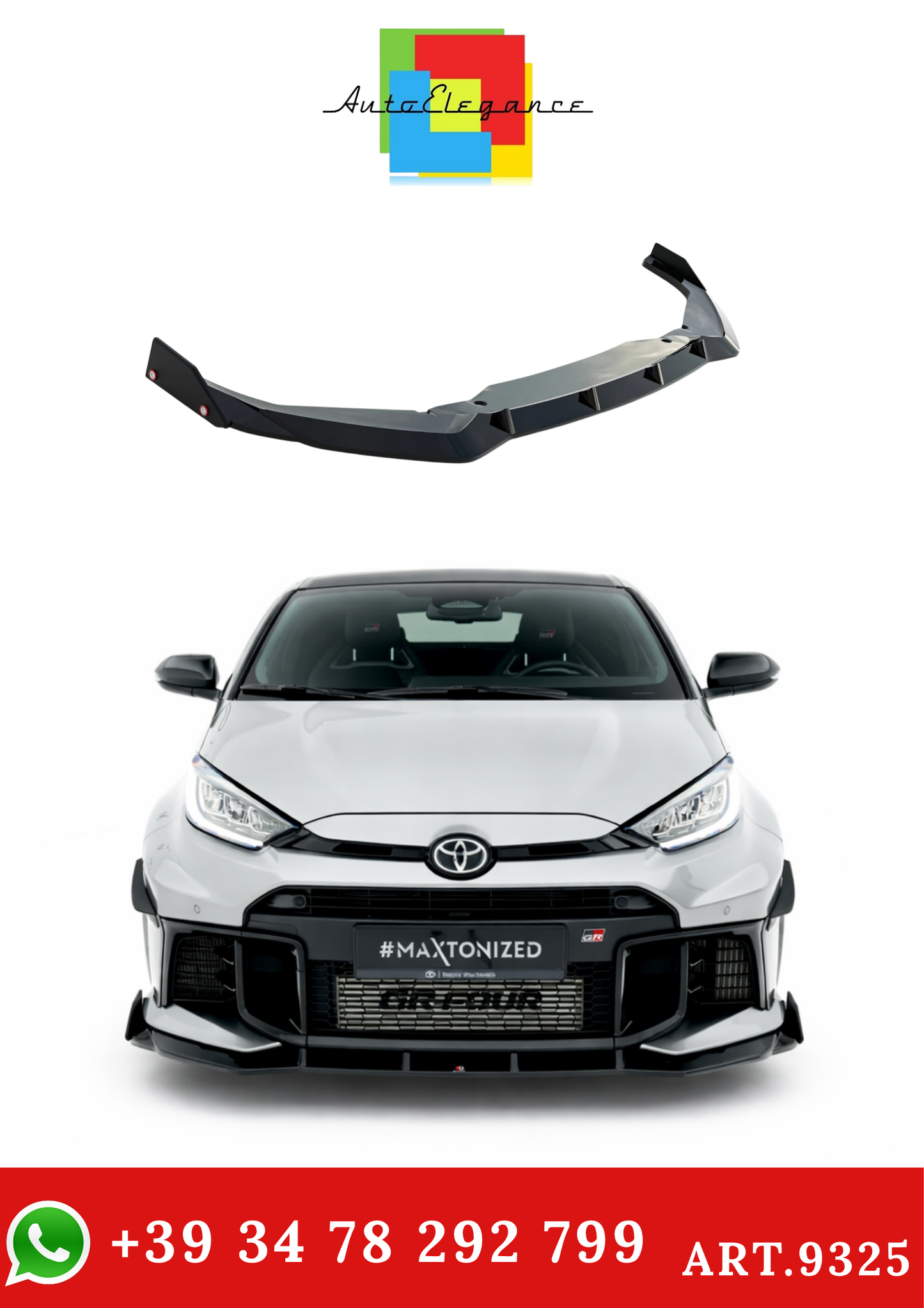 💫ART.9325 Splitter Anteriore + Flaps per Toyota GR Yaris Mk4 Restyling💫