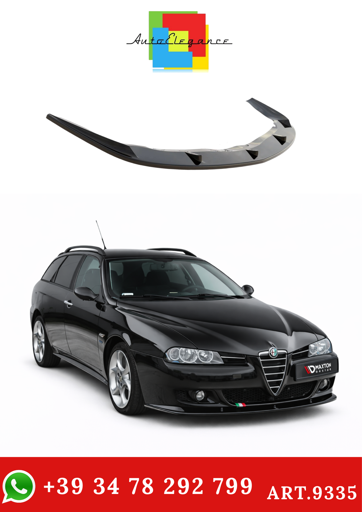 💫ART.9335 SPLITTER ANTERIORE ALFA ROMEO 147 GTA 2003-2006 Facelift💫