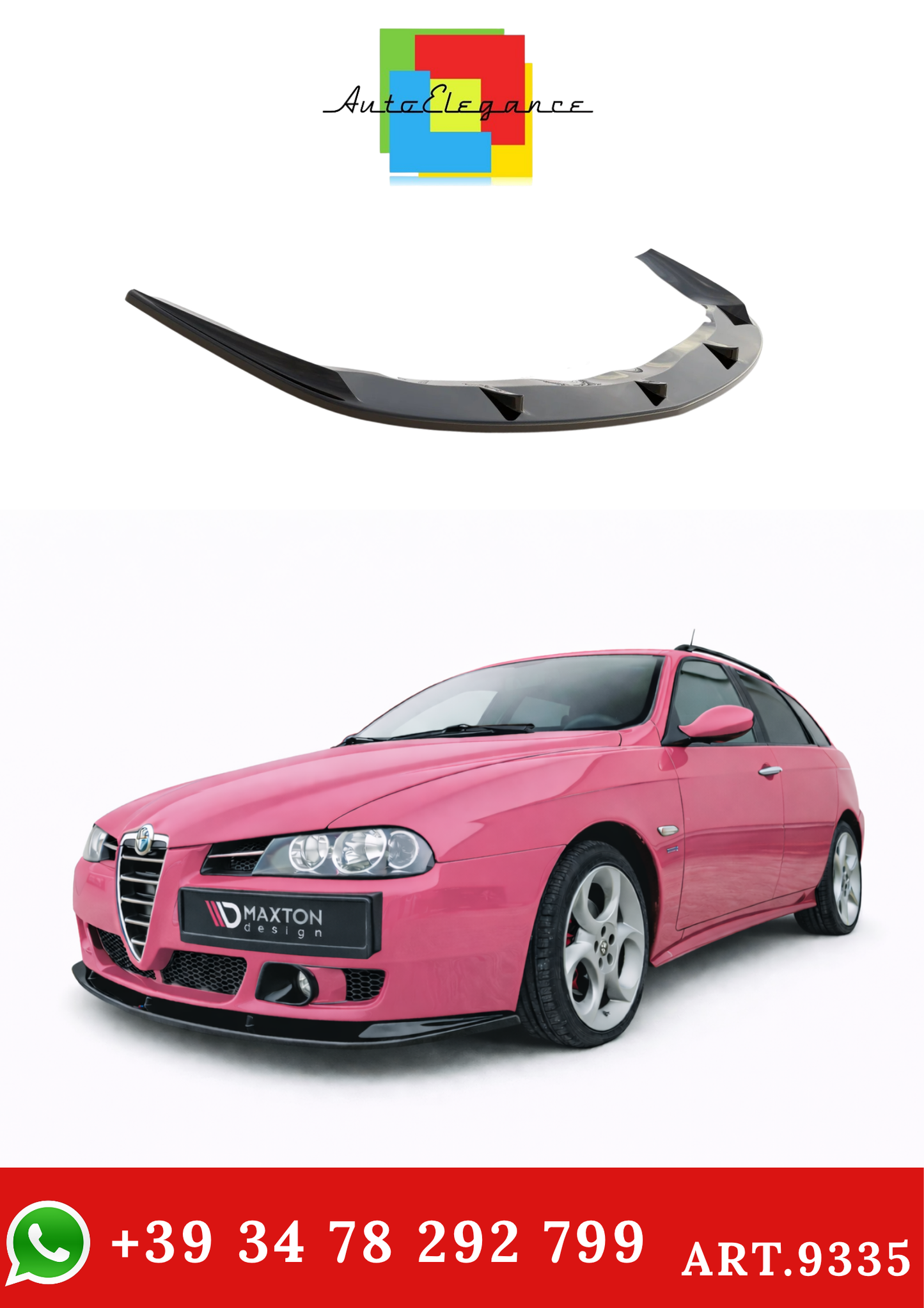 💫ART.9335 SPLITTER ANTERIORE ALFA ROMEO 147 GTA 2003-2006 Facelift💫