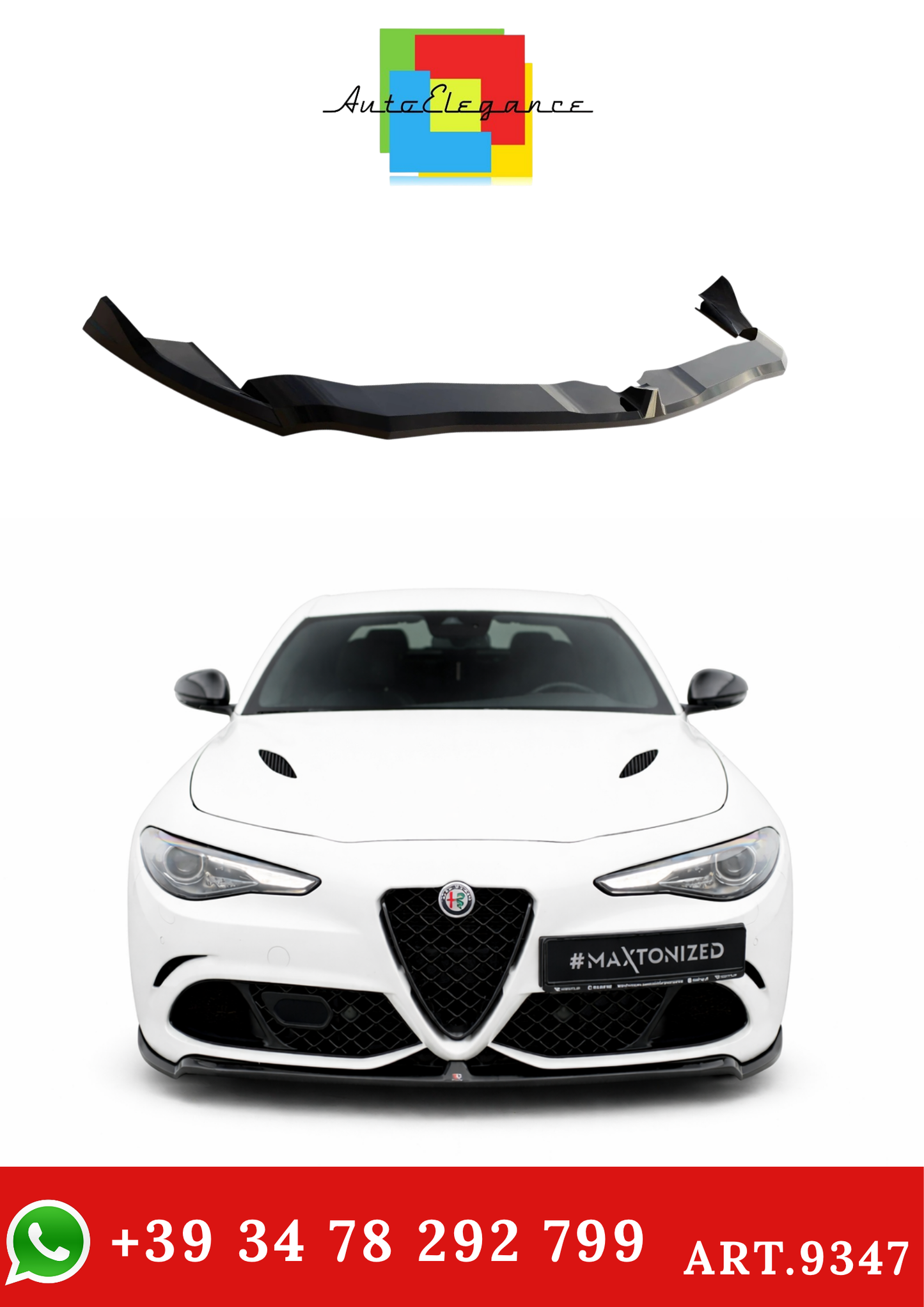 💫ART.9347 Splitter Anteriore Alfa Romeo Giulia Quadrifoglio 2016💫