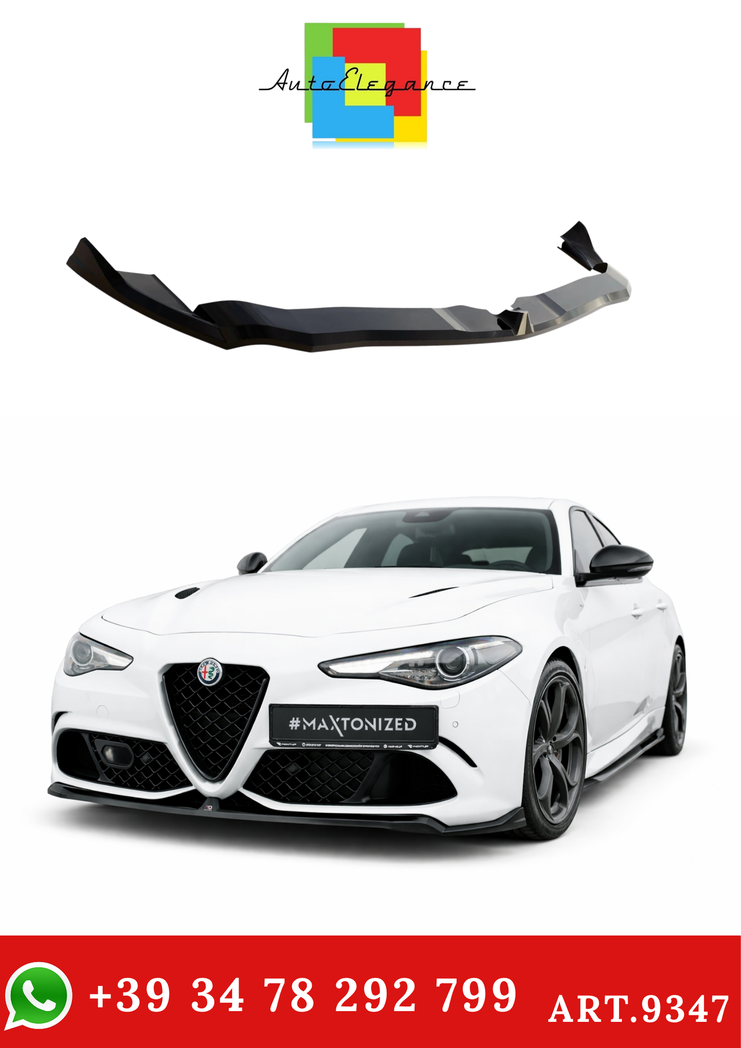 💫ART.9347 Splitter Anteriore Alfa Romeo Giulia Quadrifoglio 2016💫