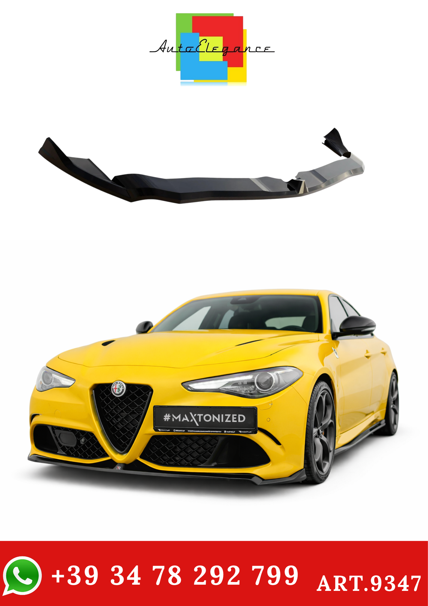 💫ART.9347 Splitter Anteriore Alfa Romeo Giulia Quadrifoglio 2016💫