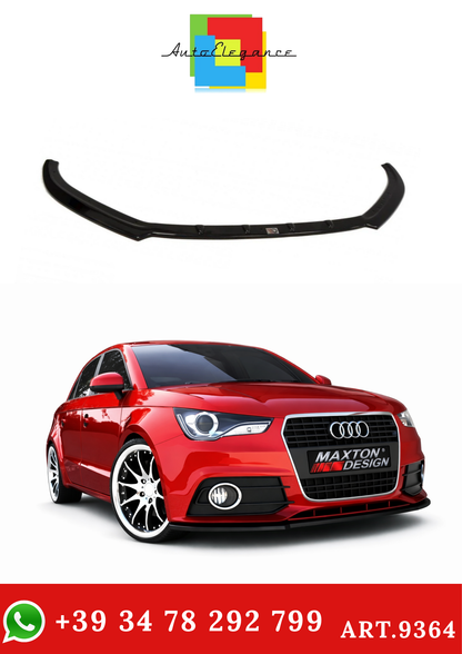 💫ART.9364 Splitter Anteriore Nero Lucido per Audi A1 8X 2010-2015💫