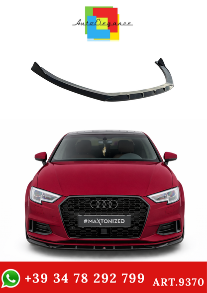 💫ART.9370 Splitter Nero Lucido per Audi A3 Sedan 8V Facelift 2016-2020💫