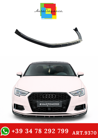 💫ART.9370 Splitter Nero Lucido per Audi A3 Sedan 8V Facelift 2016-2020💫