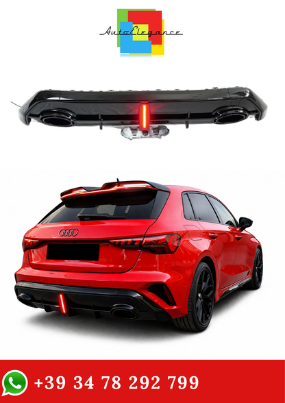 💫Diffusore Posteriore Nero Lucido per Audi A3 S-line RS3 2025-2026💫