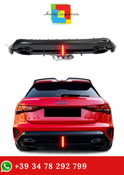 💫Diffusore Posteriore Nero Lucido per Audi A3 S-line RS3 2025-2026💫