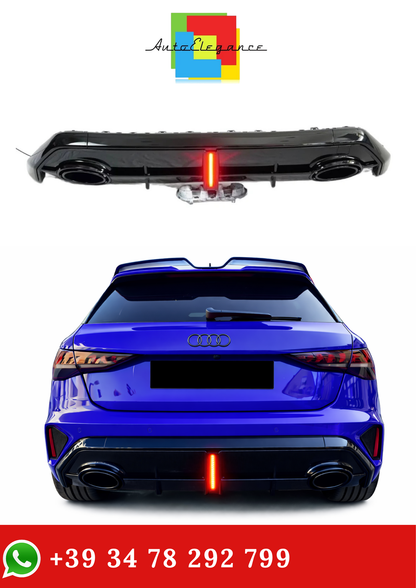 💫Diffusore Posteriore Nero Lucido per Audi A3 S-line RS3 2025-2026💫