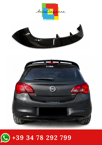 💫ART.2153 SPOILER ADATTO PER OPEL CORSA E 5 PORTE 2014-2019 NERO LUCIDO💫