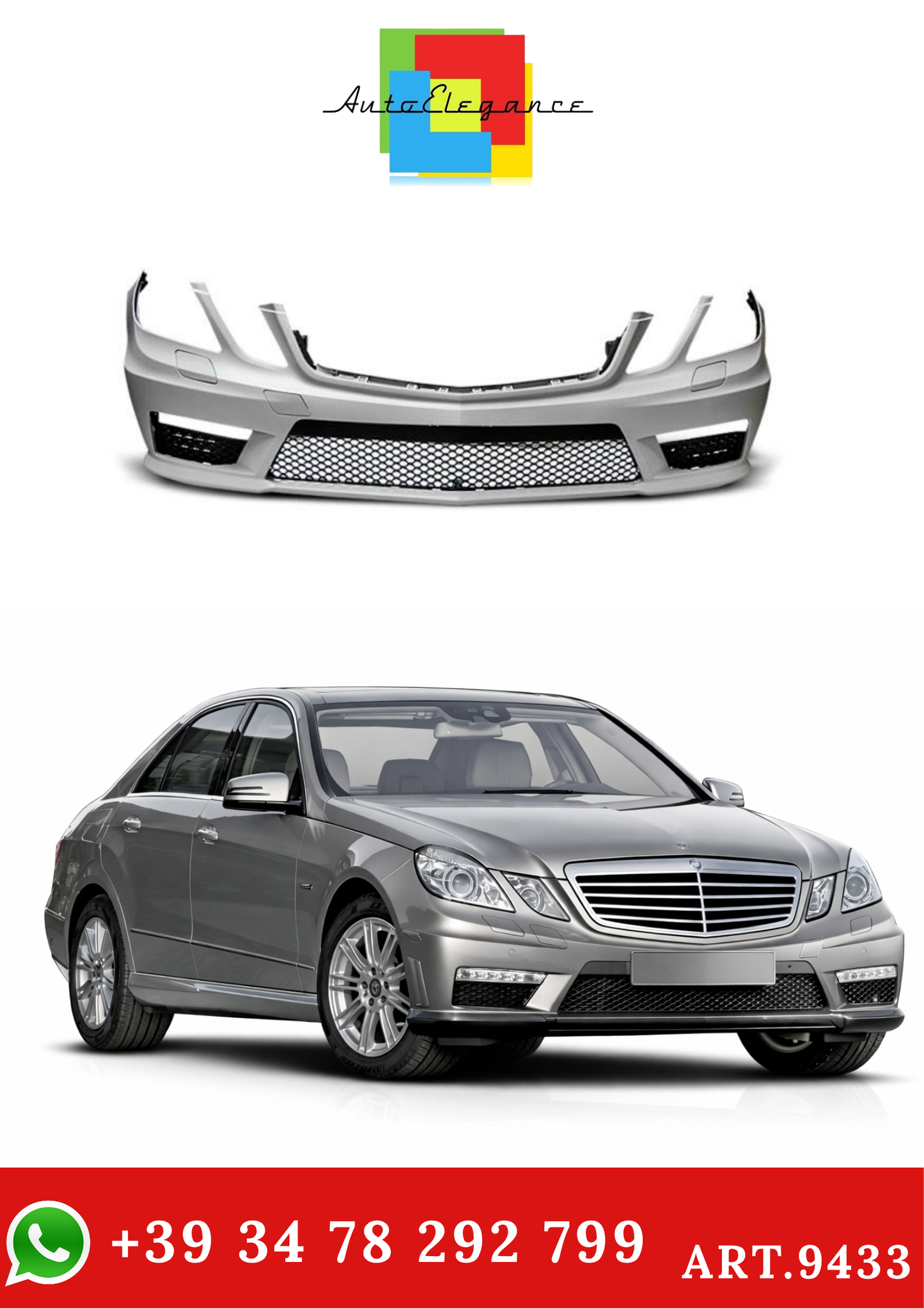 💫ART.9433 PARAURTI ANTERIORE SPORT ADATTO PER MERCEDES W212 2009-2013💫
