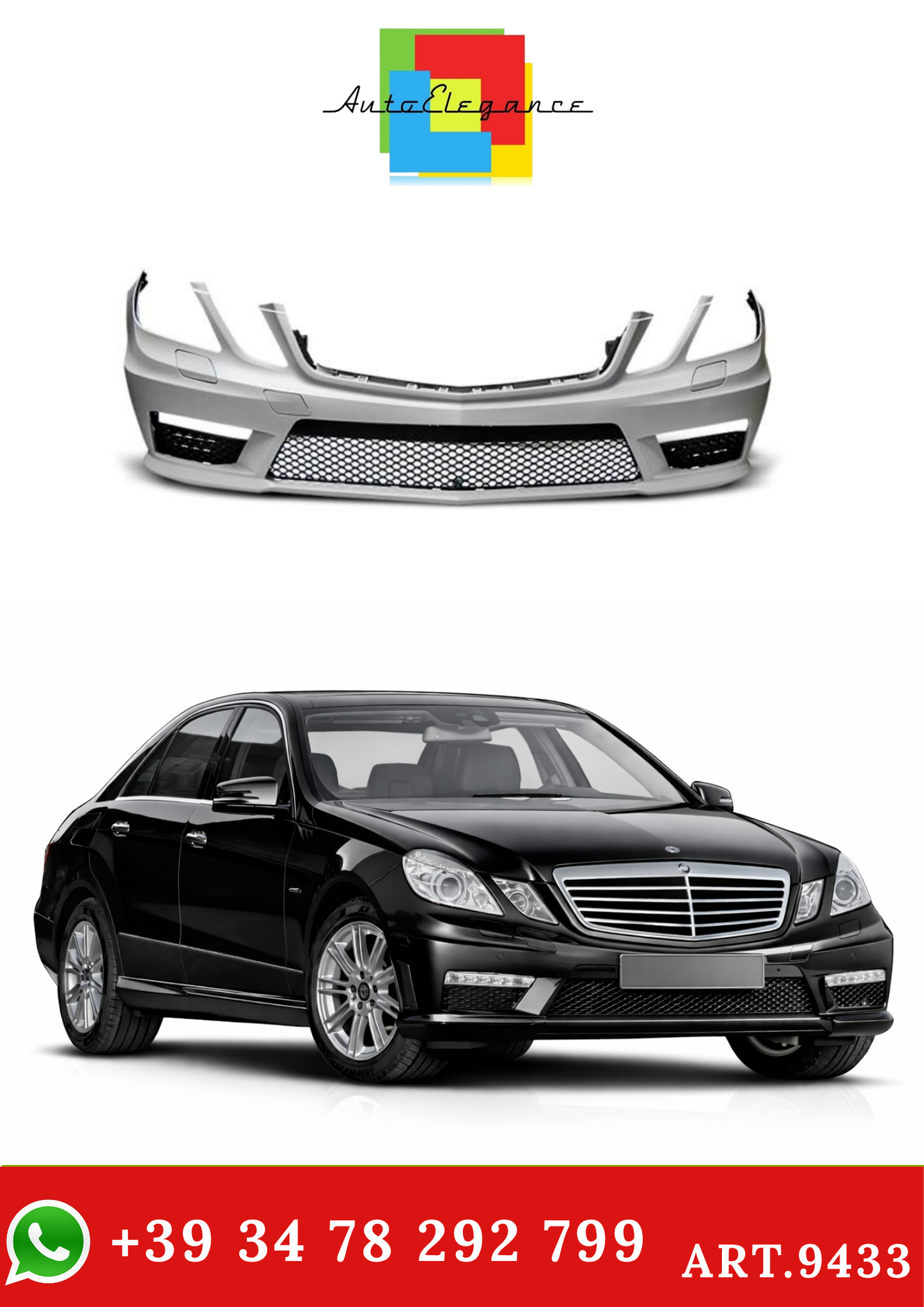 💫ART.9433 PARAURTI ANTERIORE SPORT ADATTO PER MERCEDES W212 2009-2013💫