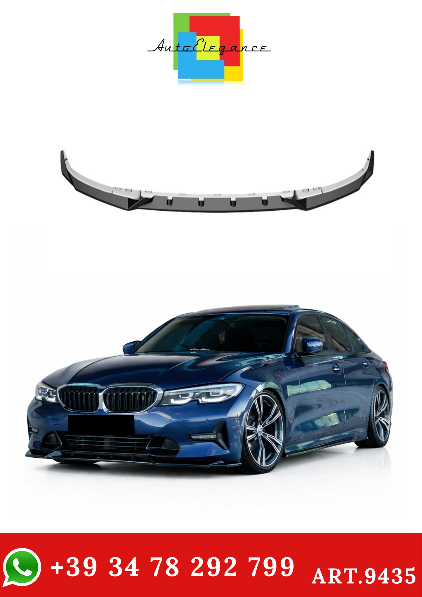 💫ART.9435 Splitter Anteriore adatto per BMW 3 Series G20 Sport Line 2018-2022💫