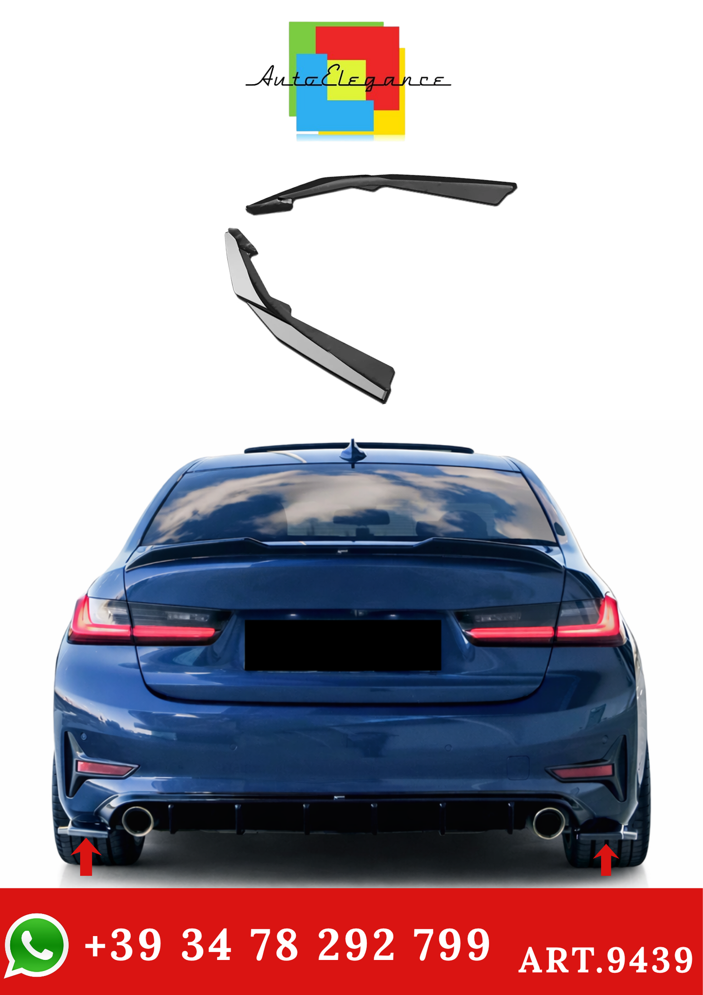 💫ART.9439 Flaps Posteriori per BMW Serie 3 G20 Sport Line 2018-2022💫