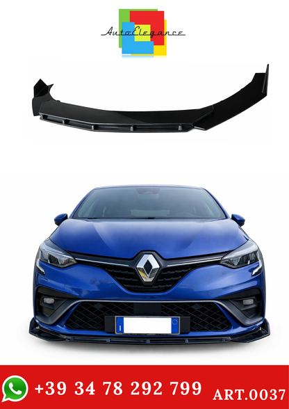 💫ART.0037 SPLITTER ANTERIORE IN ABS PER RENAULT CLIO 5 NERO LUCIDO💫