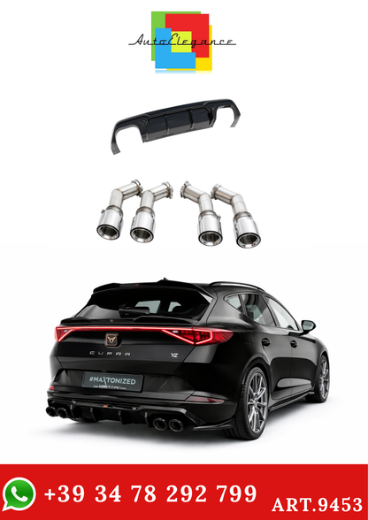 💫ART.9453 Diffusore V.3 + Terminali di Scarico Cromato per Cupra Formentor VZ Mk1💫