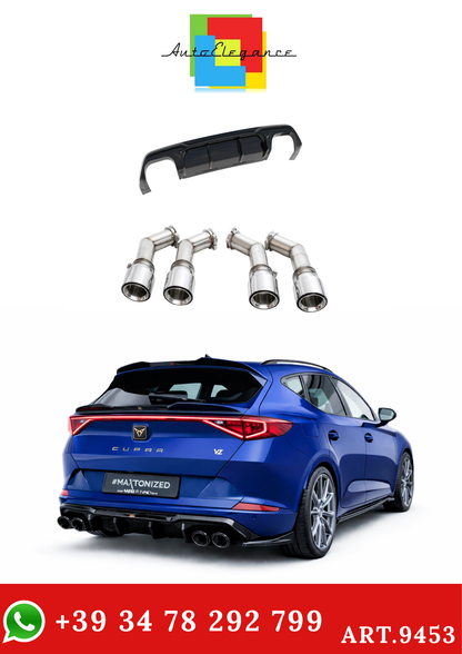💫ART.9453 Diffusore V.3 + Terminali di Scarico Cromato per Cupra Formentor VZ Mk1💫