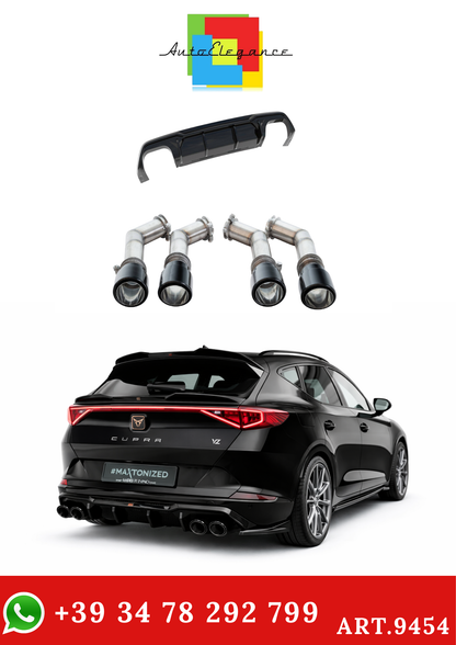 💫ART.9454 Diffusore V.3 + Terminali di Scarico Neri per Cupra Formentor VZ Mk1💫