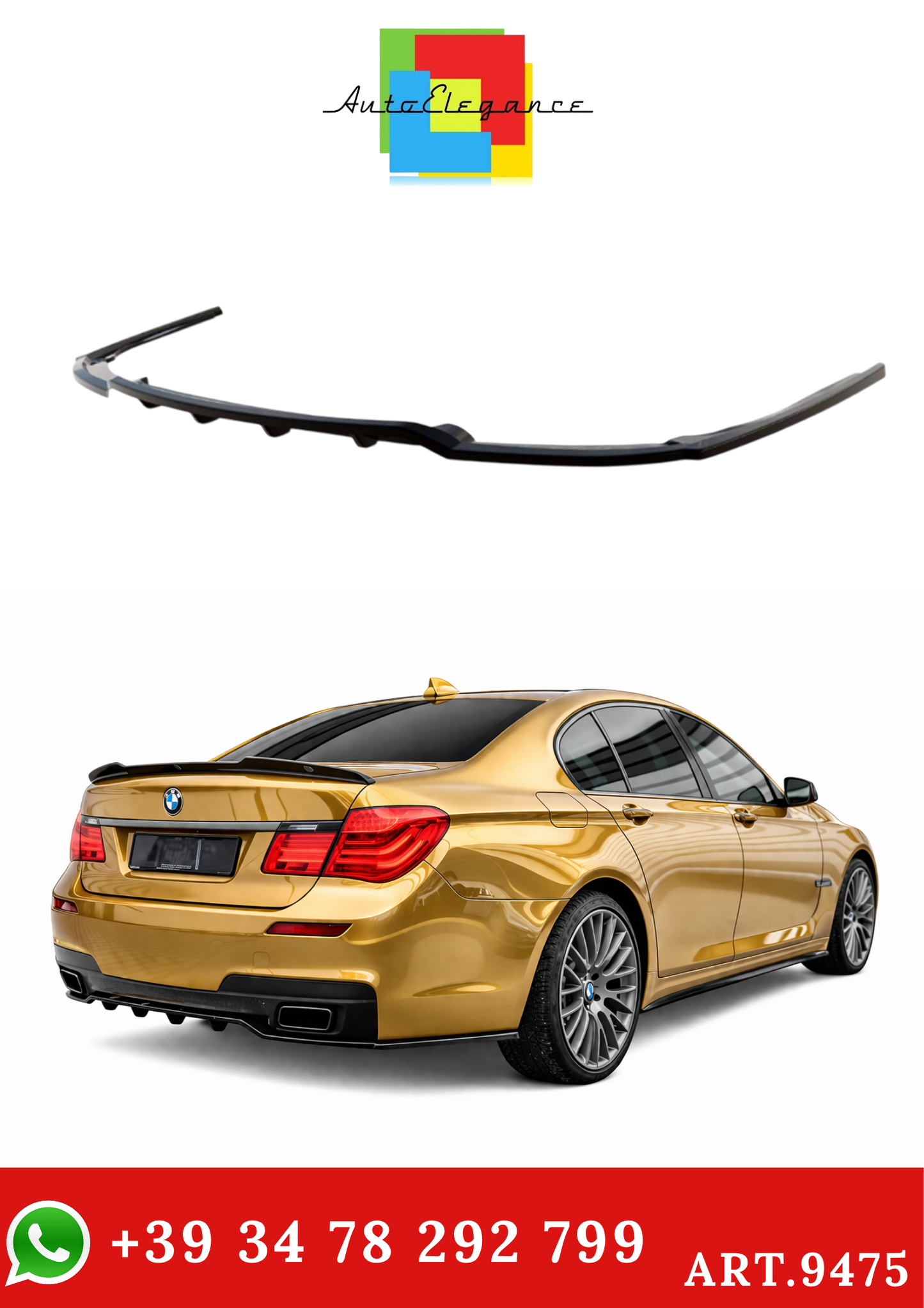 💫ART.9475 Sotto Paraurti Posteriore Max per BMW Serie 7 F01 2009-2013💫