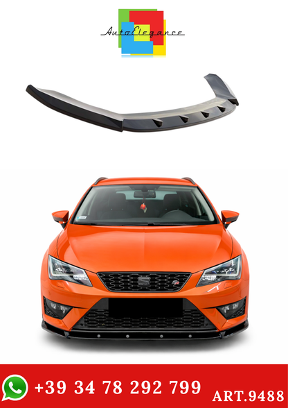 💫ART.9488 Splitter Anteriore V1 Nero Lucido per Leon Mk 3 2012-2016💫