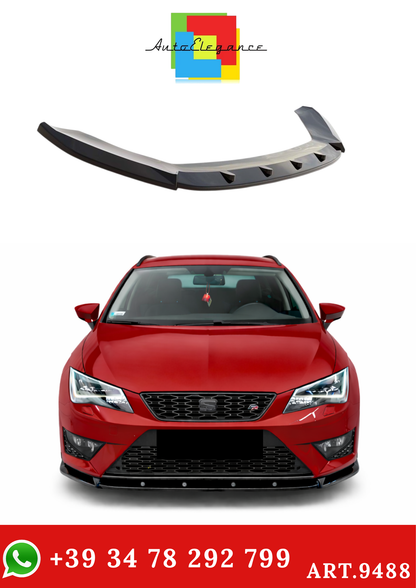 💫ART.9488 Splitter Anteriore V1 Nero Lucido per Leon Mk 3 2012-2016💫