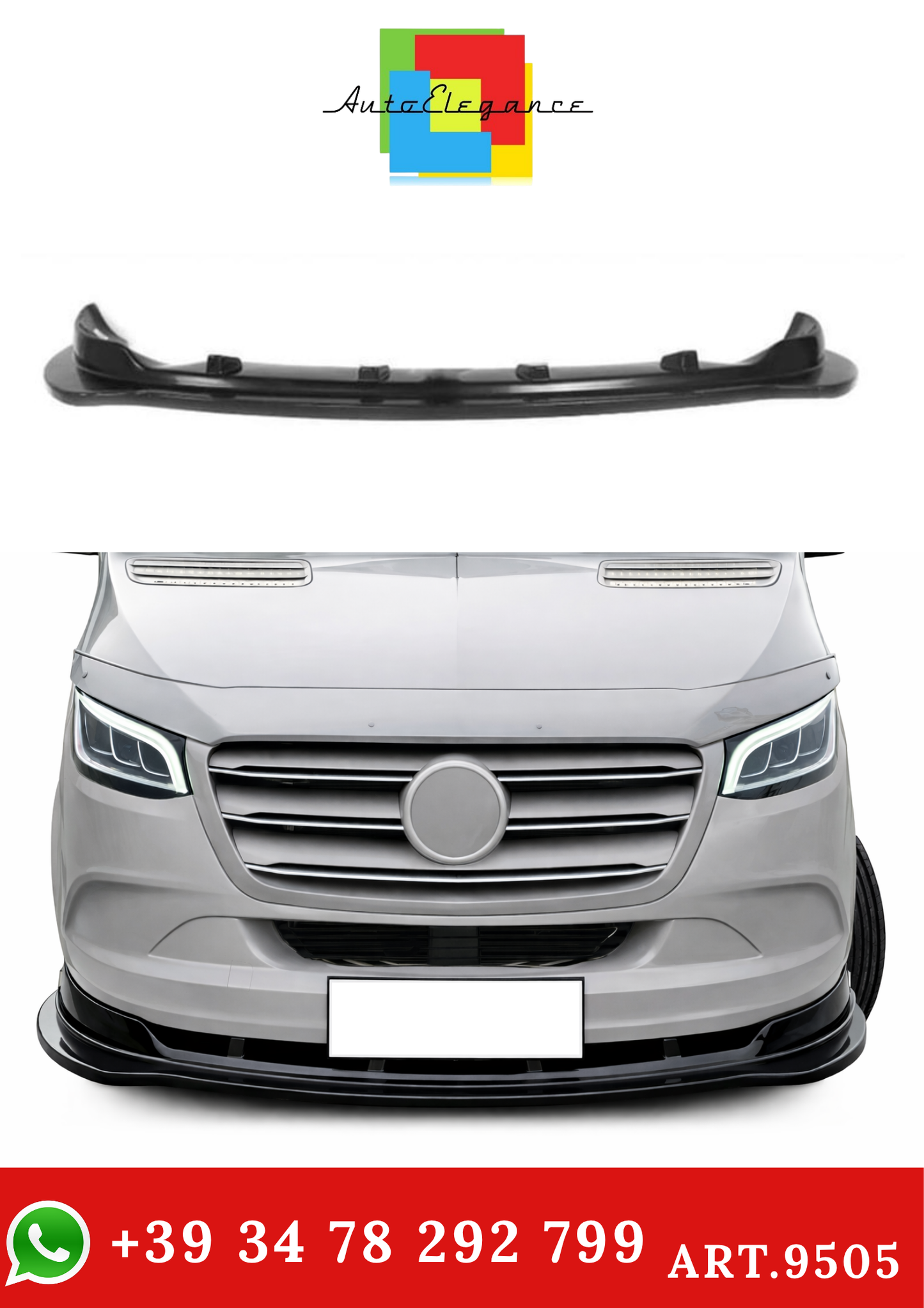 💫ART.9505 Splitter Stile Maxton Nero lucido per Sprinter W907 2019💫