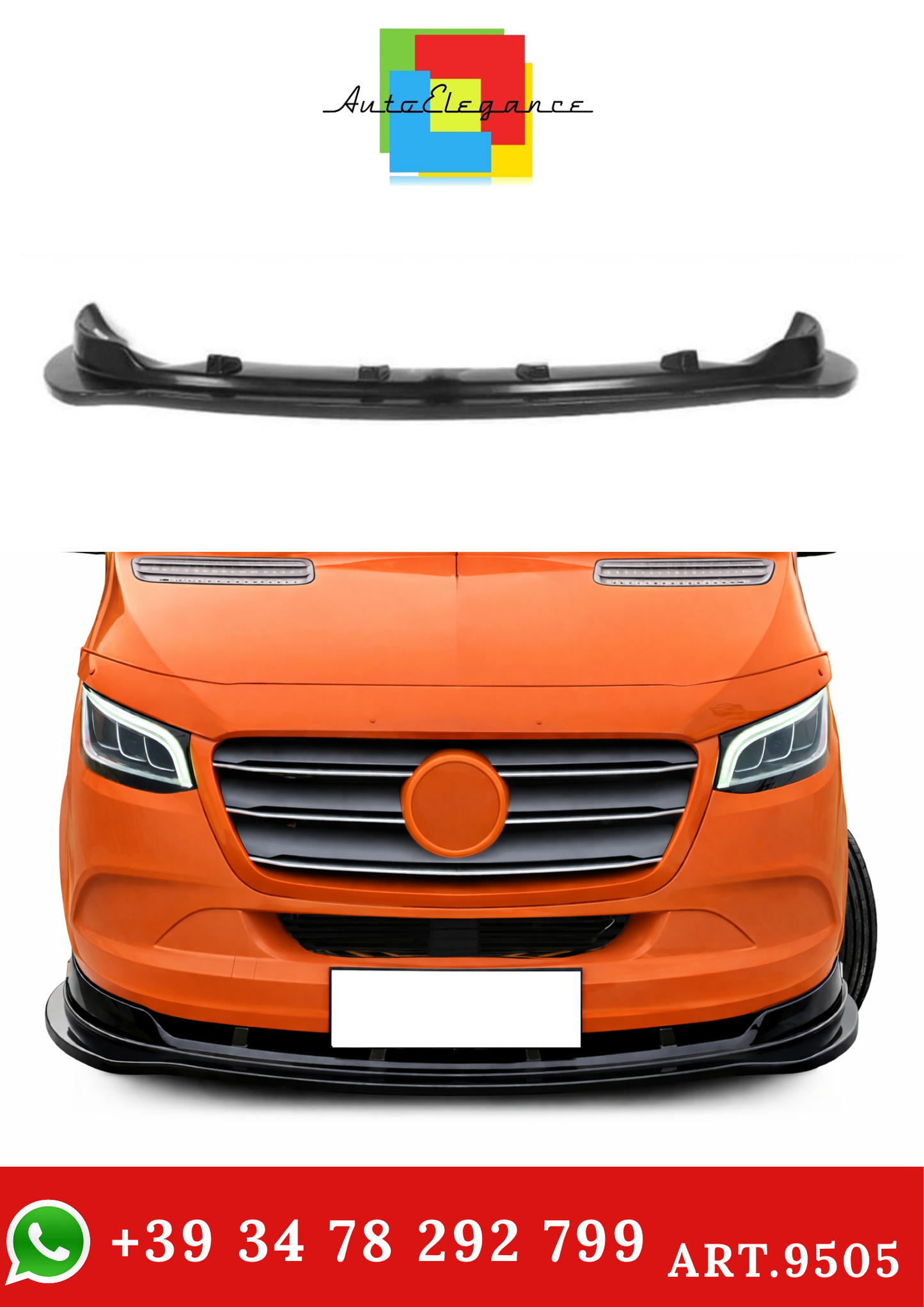 💫ART.9505 Splitter Stile Maxton Nero lucido per Sprinter W907 2019💫