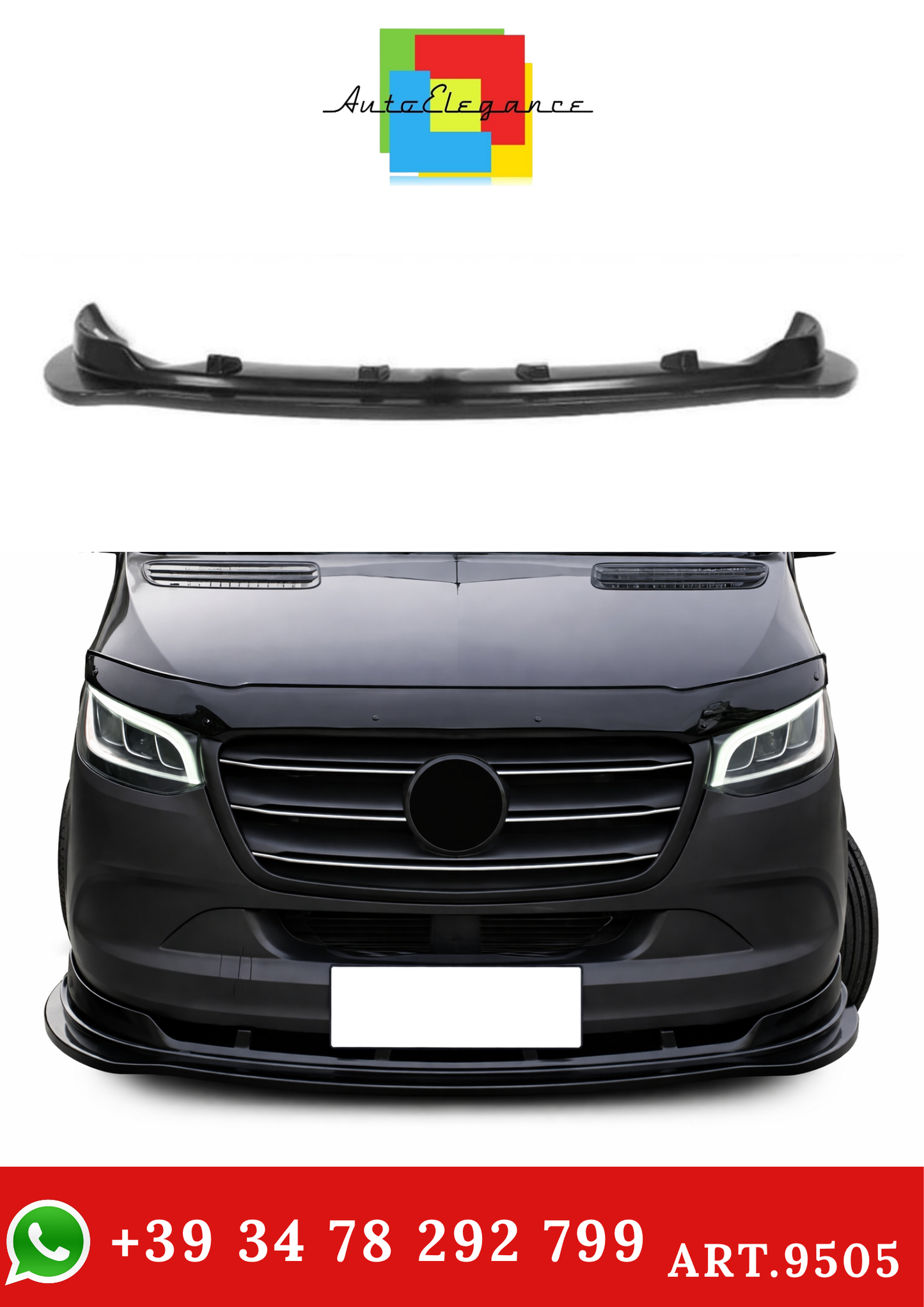 💫ART.9505 Splitter Stile Maxton Nero lucido per Sprinter W907 2019💫