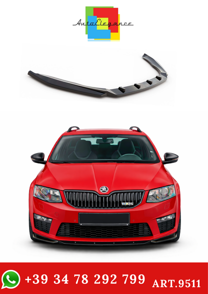 💫ART.9511 Splitter Anteriore V4 Nero Lucido per Octavia MK3 RS 2013-2017💫
