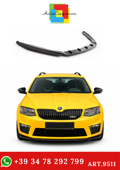 💫ART.9511 Splitter Anteriore V4 Nero Lucido per Octavia MK3 RS 2013-2017💫