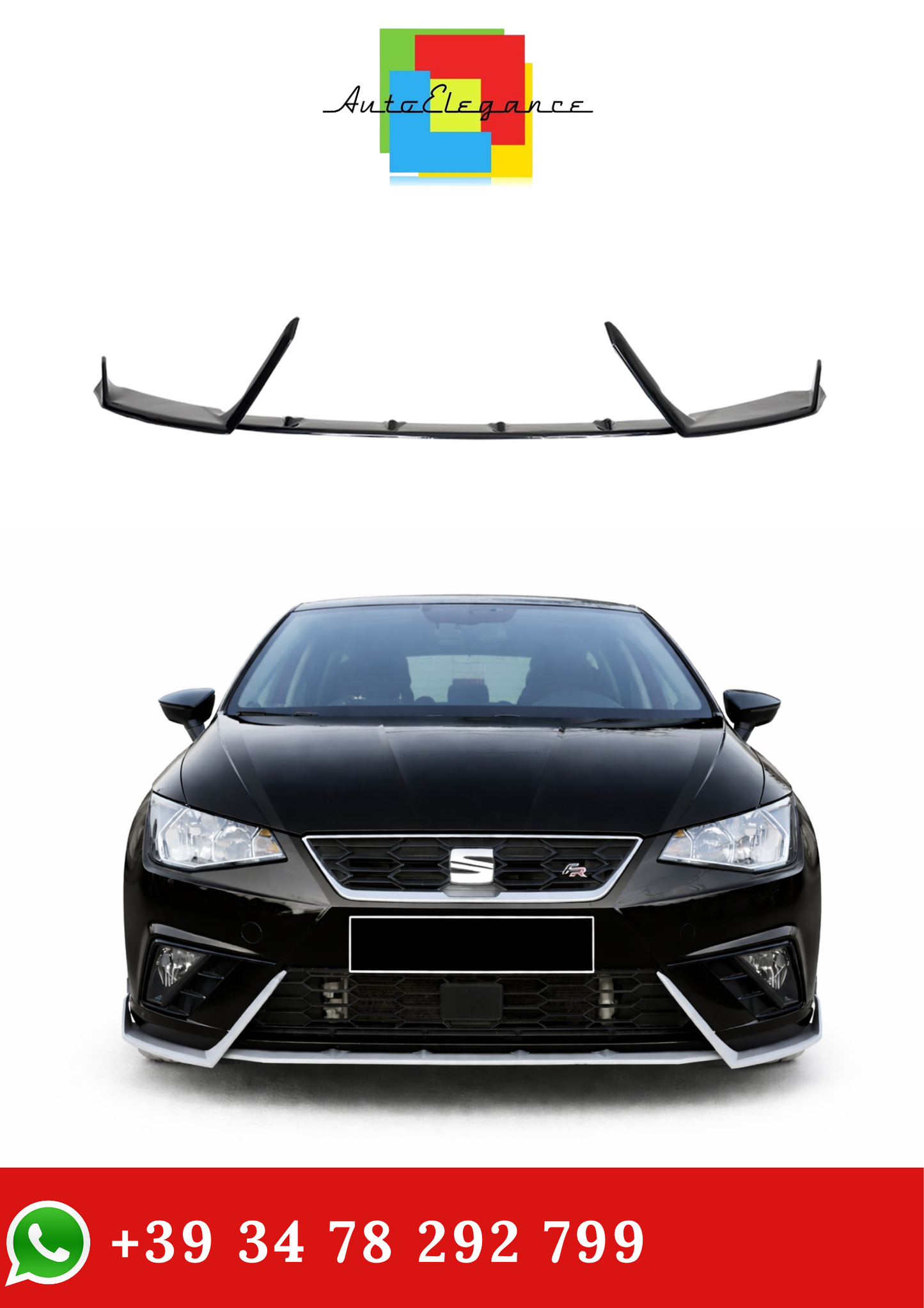 💫Splitter Anteriore Nero Lucido per Leon Mk 3 FL 2017-2020💫
