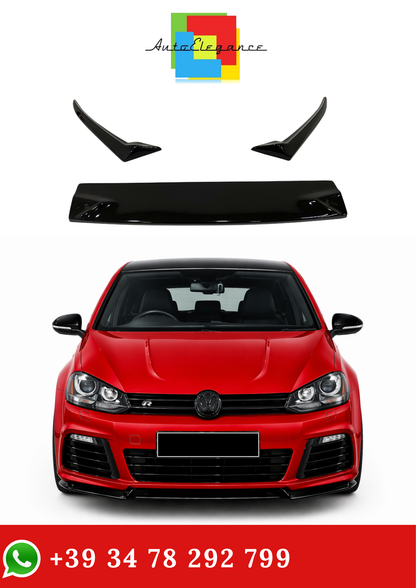 💫Splitter Anteriore (3 pezzi) modello R nero lucido per Golf 6 2008-2012💫