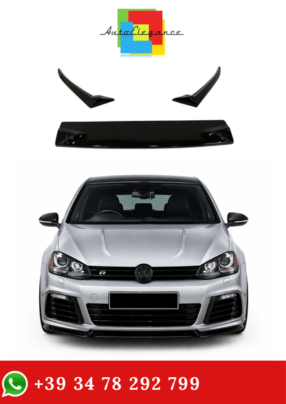 💫Splitter Anteriore (3 pezzi) modello R nero lucido per Golf 6 2008-2012💫