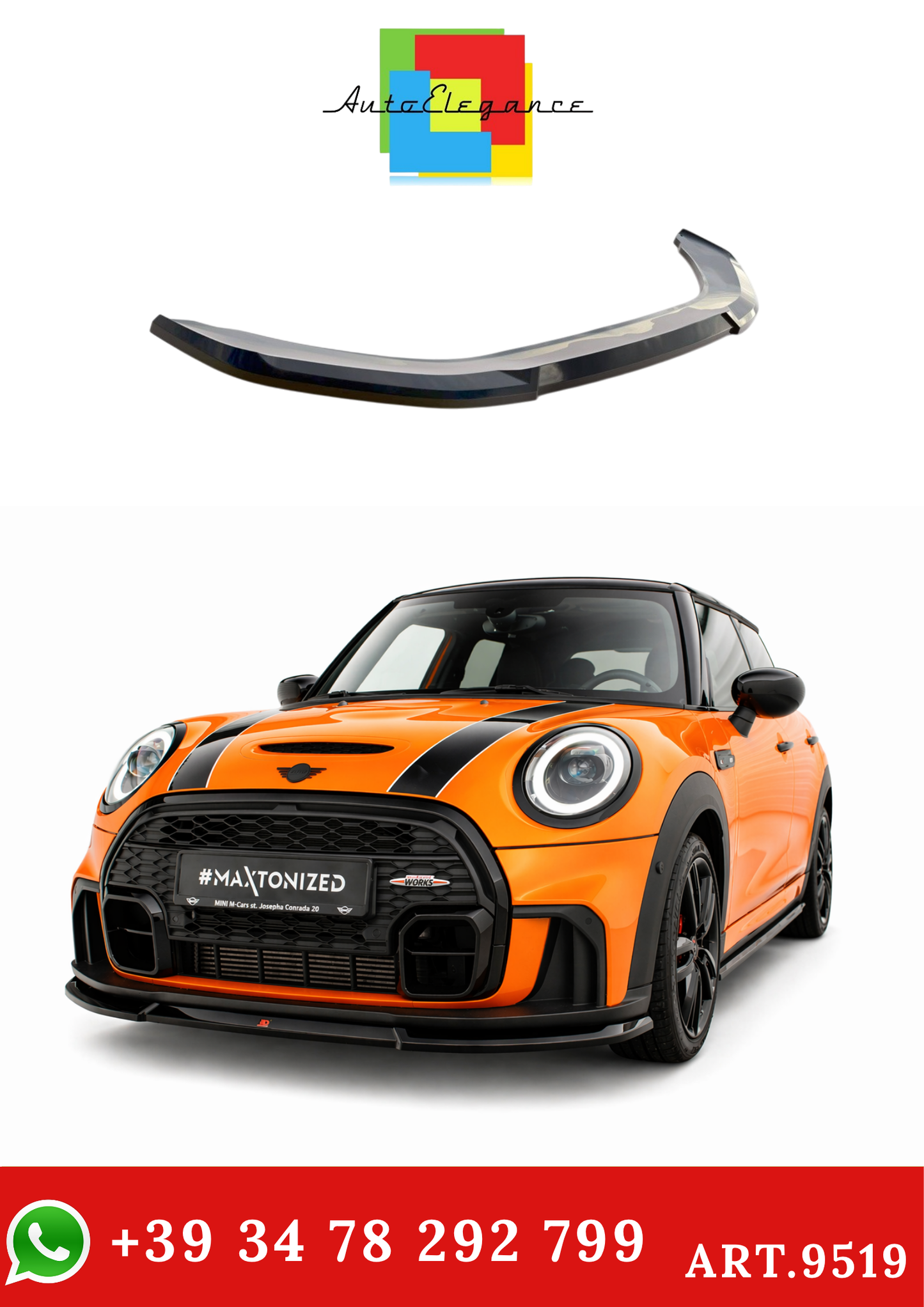 💫ART.9519 Splitter Anteriore V.2 per Mini Cooper S John Cooper Works F56💫