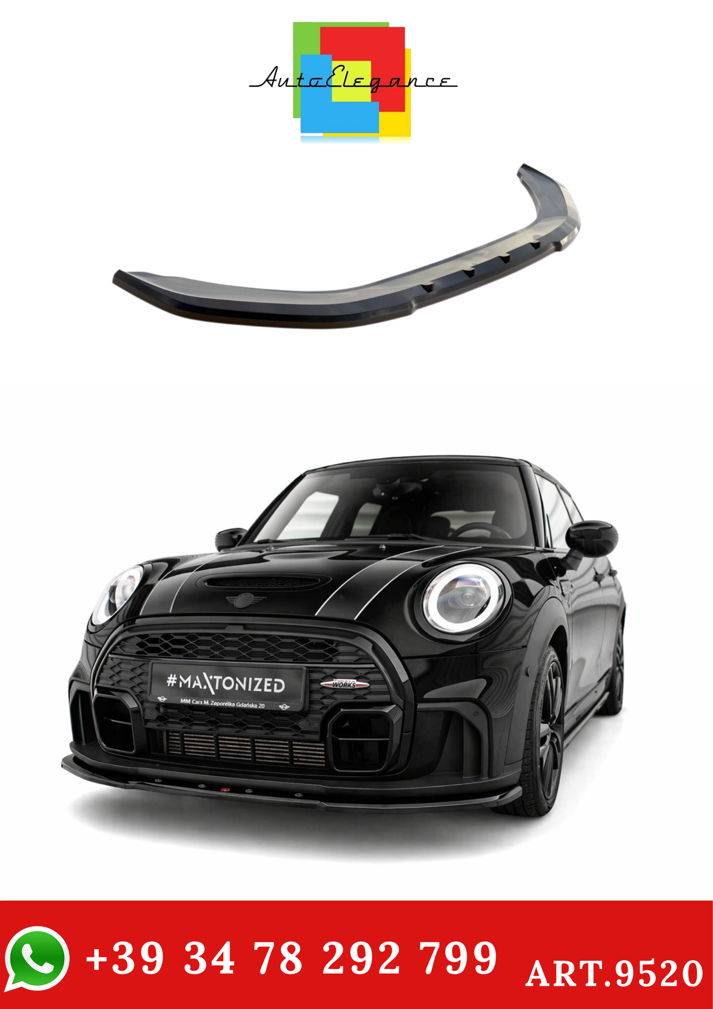 💫ART.9520 Splitter Anteriore V.1 per Mini Cooper S John Cooper Works F56💫