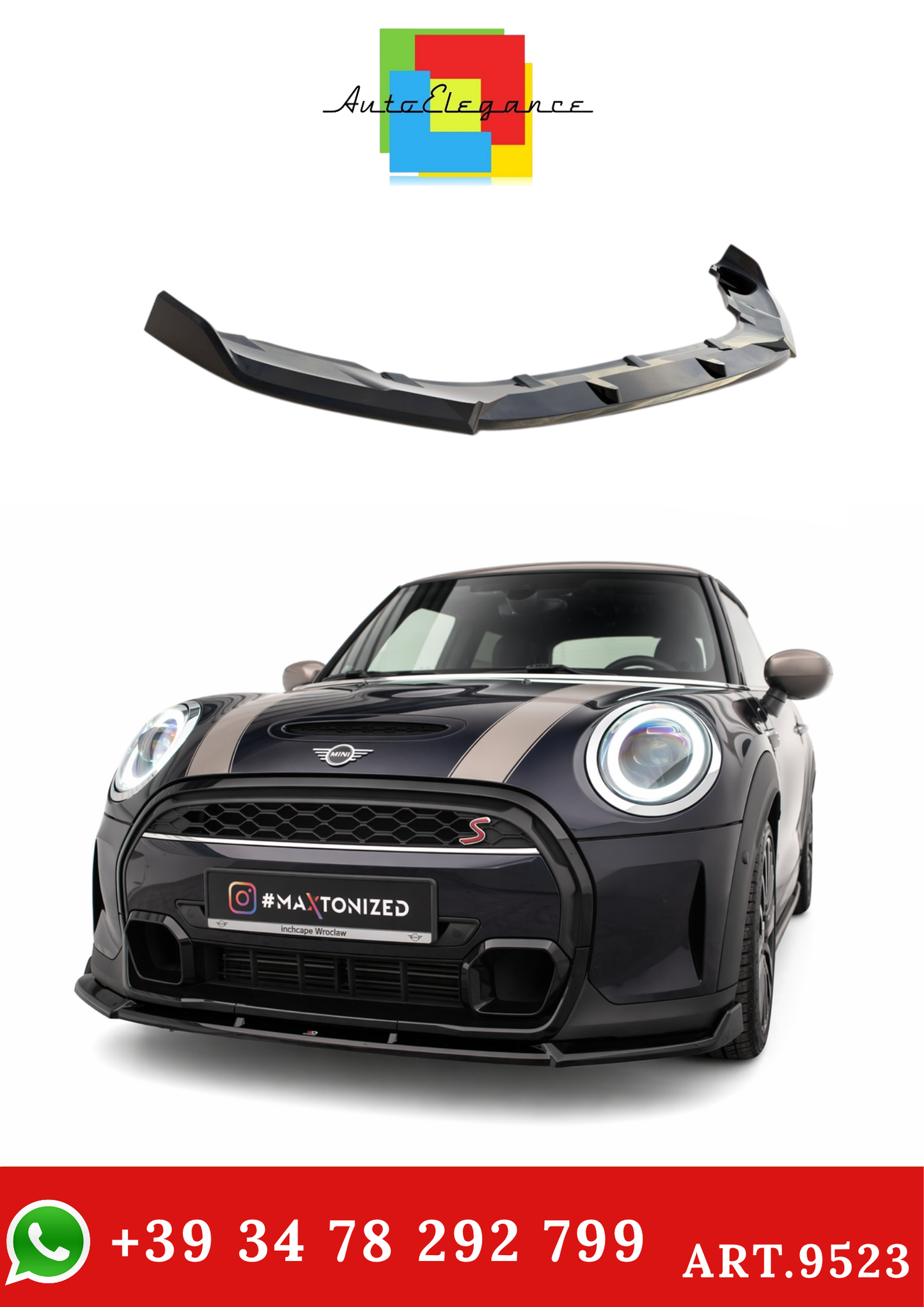 💫ART.9523 Splitter Anteriore V.2 Mini Cooper S F56 restyling💫